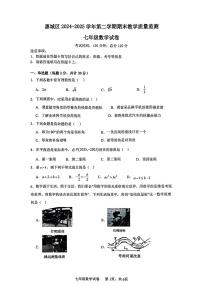 广东省惠州市惠城区2024--2025学年七年级下册数学期末试卷