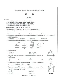 【9数一模】2025年安徽省合肥市蜀山区九年级中考一模数学试卷（含答案）