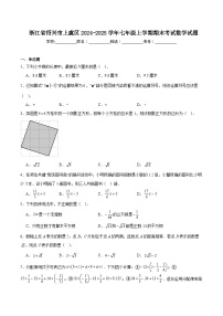 浙江省绍兴市上虞区2024-2025学年七年级上学期期末考试数学试卷(含解析)