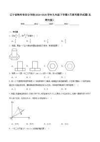 辽宁省铁岭市部分学校2025届九年级下学期3月联考数学试卷（北师大版）(含解析)