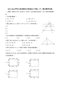 山东省泰安市岱岳区2023-2024学年八年级下学期7月期末考试数学试卷(含答案)