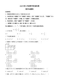 2025年安徽省阜阳市颍上县中考一模数学试题