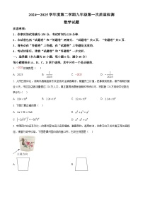 2025年安徽省六安市清水河学校九年级中考一模数学试题