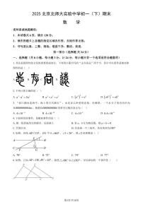 2025北京北师大实验中学初一（下）期末真题数学试卷（教师版）
