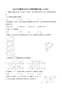 2025年安徽省安庆市中考数学模拟试卷（6月份）（含答案）