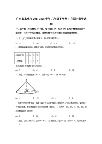 2024-2025学年广东省东莞市八年级下学期7月期末数学检测试卷