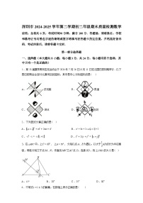 2024-2025学年广东省深圳市下学期八年级期末数学检测试卷
