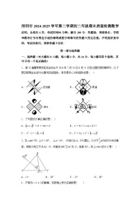 2024-2025学年广东省深圳市下学期八年级期末数学检测试卷