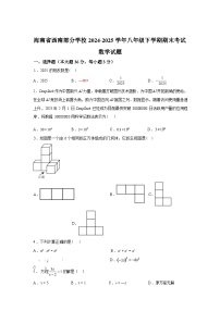 2024-2025学年海南省西南部分学校八年级下学期期末考试数学检测试卷