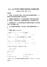 2024-2025学年湖北省随州市广水市七年级下学期期末质量检测数学检测试卷