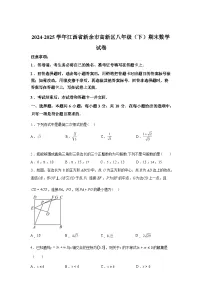 2024-2025学年江西省新余市高新区下学期八年级期末数学检测试卷