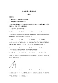 2024-2025学年陕西省安康市八年级下学期7月期末数学检测试卷