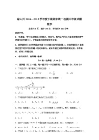2024-2025学年四川省凉山州八年级下学期期末考试数学检测试卷