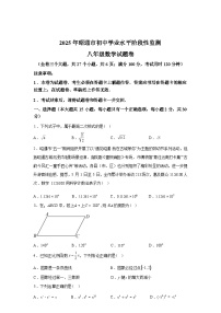 2024-2025学年云南省昭通市八年级下学期7月期末数学检测试卷
