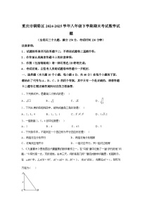 2024-2025学年重庆市铜梁区八年级下学期期末考试数学检测试卷