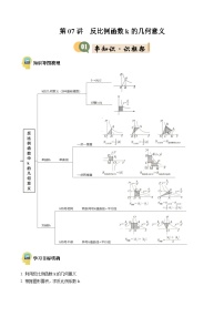 九年级沪科版数学上册预习  第07讲 反比例函数k的几何意义（8考点+过关检测）