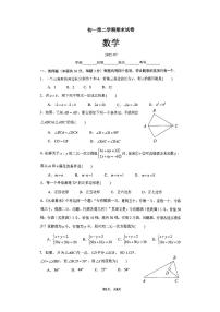 2025北京清华附中初一（下）期末数学试卷 无答案