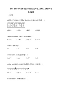 2024—2025学年_江苏扬州宝应县七年级上学期11月期中考试数学试题[附解析]