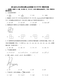 浙江省舟山市定海区金衢山五校联盟2025年中考一模数学试题