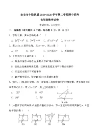 江西省吉安市十校联盟学校2024-2025学年七年级下学期4月期中考试数学试卷(含答案)