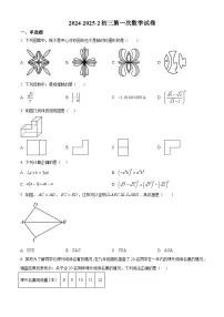 湖南省长沙市第一中学2025届九年级下学期中考一模数学试卷 (含答案)