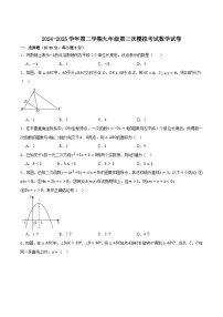 甘肃省武威市凉州区中坝中学、下双中学2025届九年级下学期中考三模数学试卷(含答案)