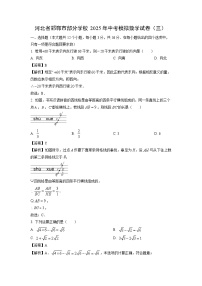 河北省邯郸市部分学校2025年中考模拟（三）数学试卷（解析版）