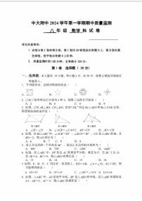 2024-2025学年广东省广州市中山大学附属中学八年级上学期数学期末考试（含答案）
