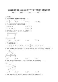 陕西省延安市富县2024-2025学年八年级下学期期中检测数学试卷(含解析)