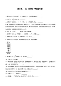 2024版人教版七年级上册数学期末专项练习第3章：一元一次方程（填空题专练）（原卷版）