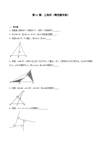 2024版人教版班级上册期末专项练习第11章:三角形(填空题专练)(原卷版)八年级数学人教版