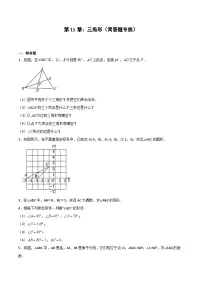 2024版人教版班级上册期末专项练习第11章：三角形（简答题专练）（原卷版）八年级数学人教版