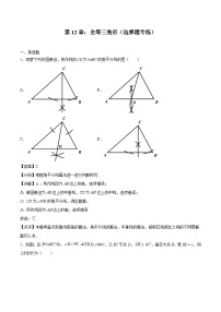 2024版人教版班级上册期末专项练习第12章:全等三角形(选择题专练)(解析版)八年级数学人教版