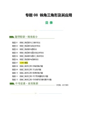 中考数学第一轮专项复习专题08 锐角三角形及其应用（原卷版）