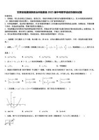 甘肃省临夏回族自治州临夏县2025届中考数学适应性模拟试题含解析