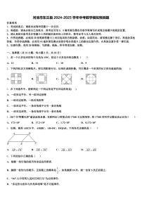 河池市东兰县2024-2025学年中考数学模拟预测题含解析