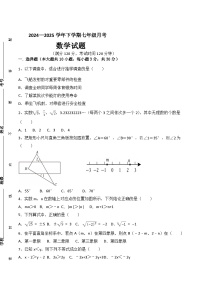 四川省自贡市富顺县代寺学区2024-2025学年七年级下学期5月月考数学试卷(含答案)