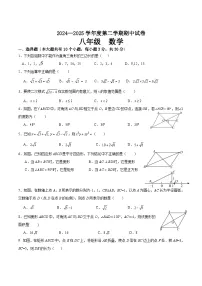 甘肃省金昌市永昌县2024-2025学年八年级下学期期中考试数学试卷(含答案)