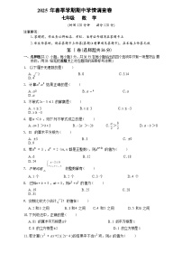 广西桂林市全州县2024-2025学年七年级下学期期中素养检测数学试卷(含答案)