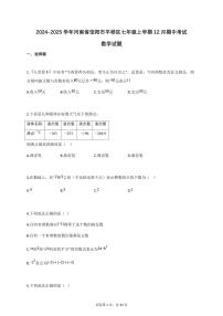 2024~2025学年_河南省信阳市平桥区七年级上册12月期中考试数学试卷【附答案】