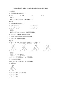 山西省大同市多校2024年中考模拟考试数学试卷（解析版）
