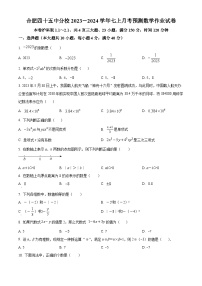 安徽省合肥市庐阳区四十五中学校分校2023-2024学年七年级上学期第一次月考数学试题（沪科版）