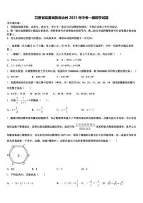 甘肃省临夏回族自治州2025年中考一模数学试题含解析