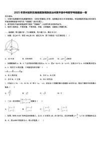 2025年贵州省黔东南南苗族侗族自治州黄平县中考数学考前最后一卷含解析