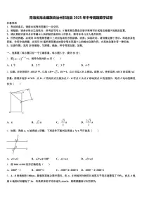 青海省海北藏族自治州祁连县2025年中考猜题数学试卷含解析