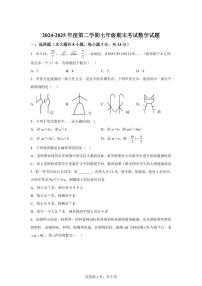 2024~2025学年内蒙古自治区通辽市七年级下学期7月期末数学试卷