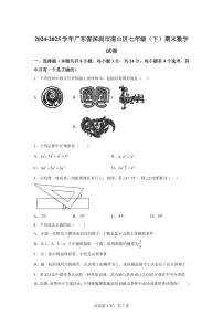 2024~2025学年广东省深圳市南山区七年级下学期期末数学试卷