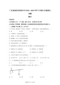 2024~2025学年广东省深圳市深圳中学下学期七年级期末数学试卷