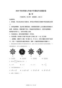 2025年九年级秋季开学摸底考数学检测试卷（江苏专用）
