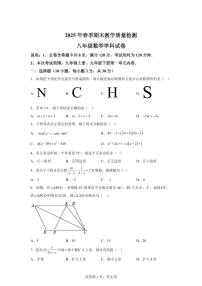 广东省河源地区2024~2025学年八年级下学期期末考试数学试题